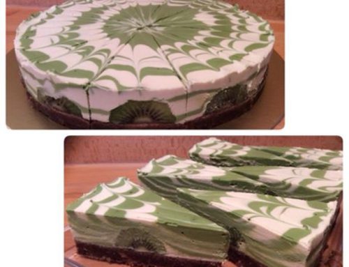 Mozaiková raw torta so zeleným jačmeňom